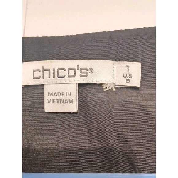 Chico's Floral Flutter Sleeve Maxi Dress Women's Size 8 Four-teir Bottom - Picture 8 of 10